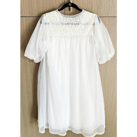 VTG Radcliffe 40s MCM Sheer Lace Babydoll Robe Gown Boudoir Love Regencycore - Picture 2 of 9